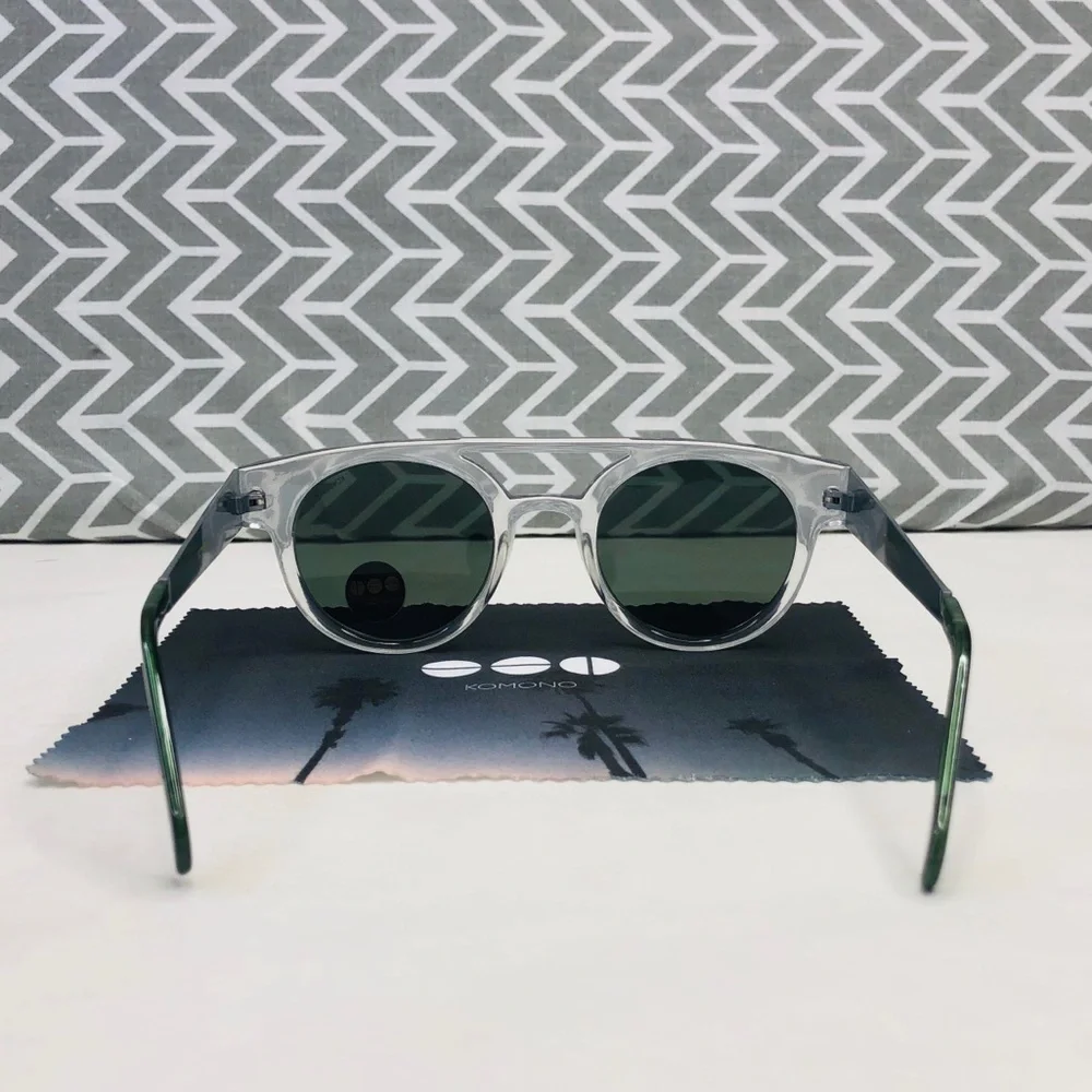 KOMONO Dreyfuss Clear/Silver Sunglasses 🕶 (NEW)